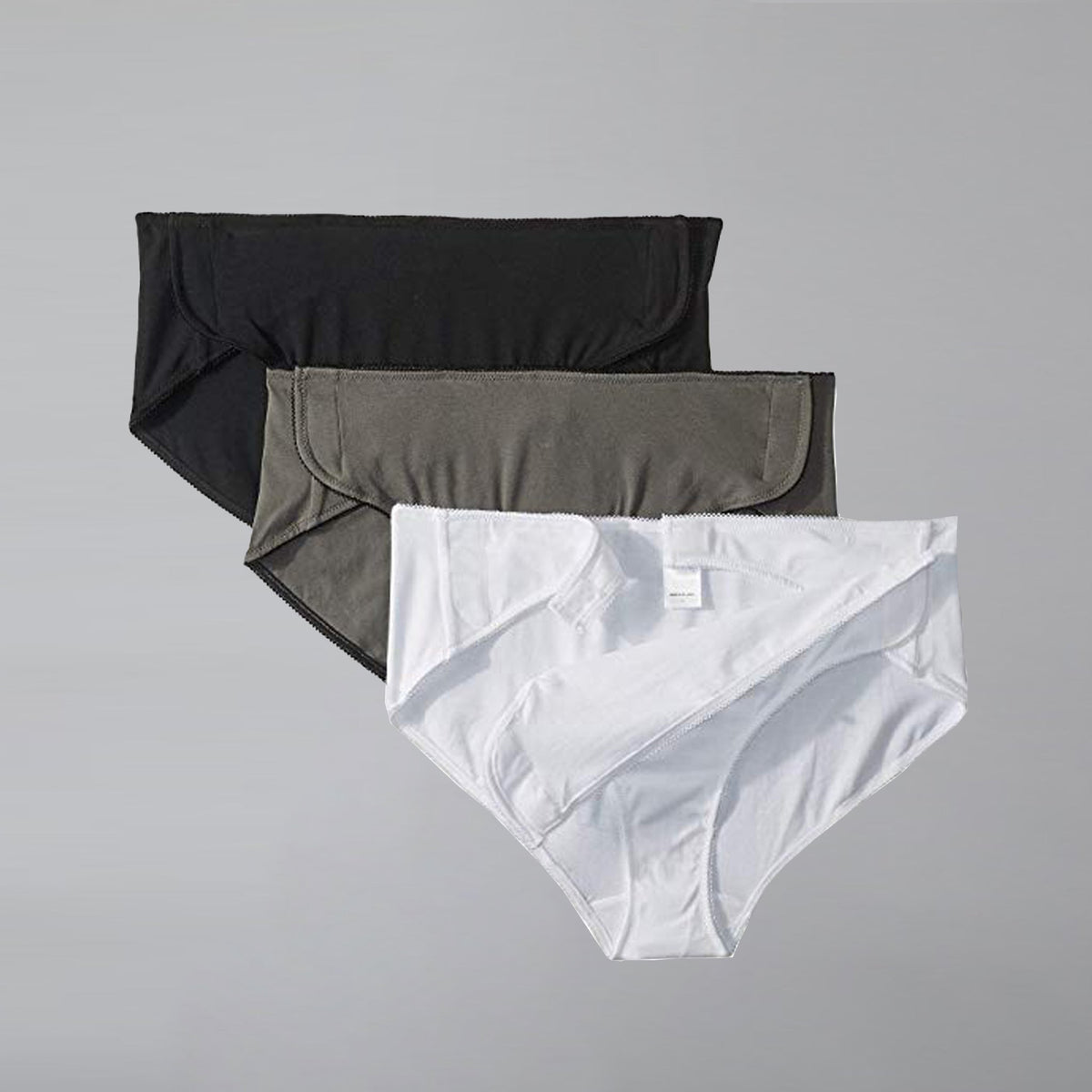Men's White Cotton Briefs with Side-Snap Closures Underwear