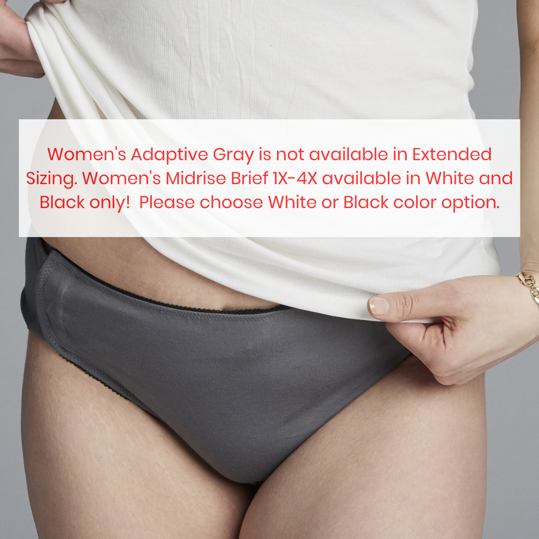 UNDERCARE Womens Adaptive Underwear Black/Gray/White Size XL 